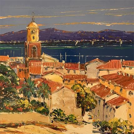Painting Back to Saint-Tropez! by Corbière Liisa | Painting Figurative Oil Landscapes