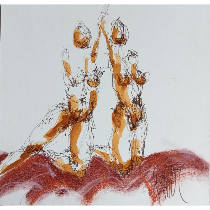 Painting 2 femmes by Sahuc François | Painting Figurative Acrylic Nude