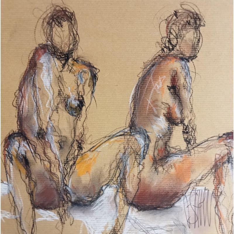 Painting FACE , DE PROFIL by Sahuc François | Painting Figurative Nude Acrylic