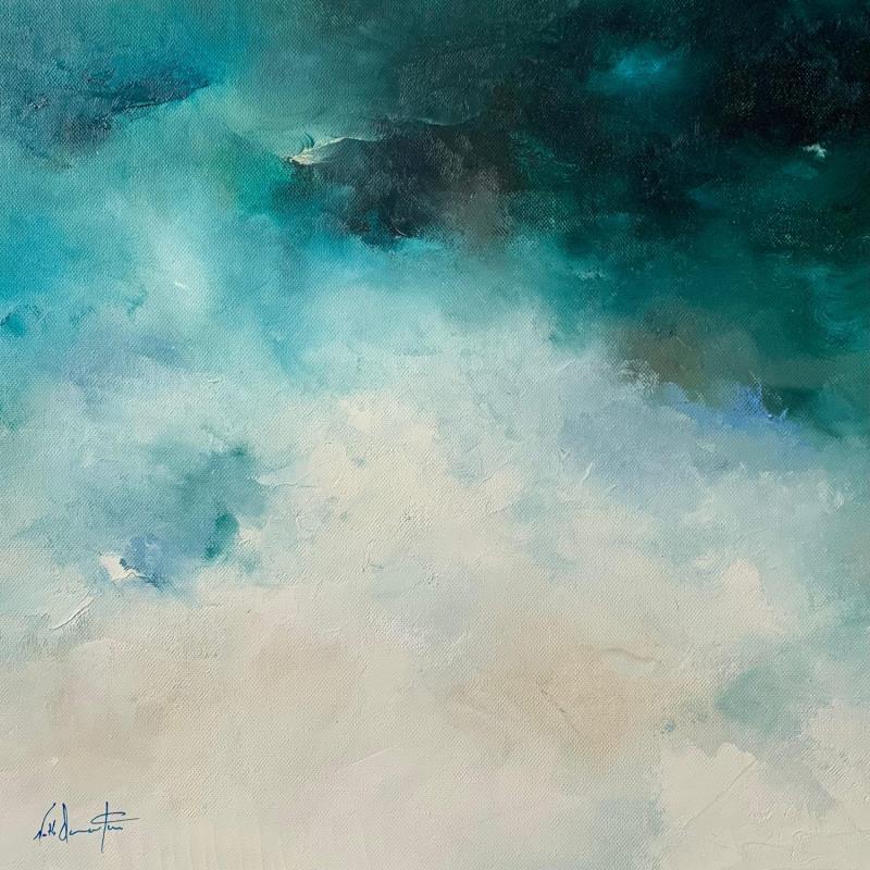 Painting Mer de glace by Dumontier Nathalie | Painting Abstract Oil Minimalist