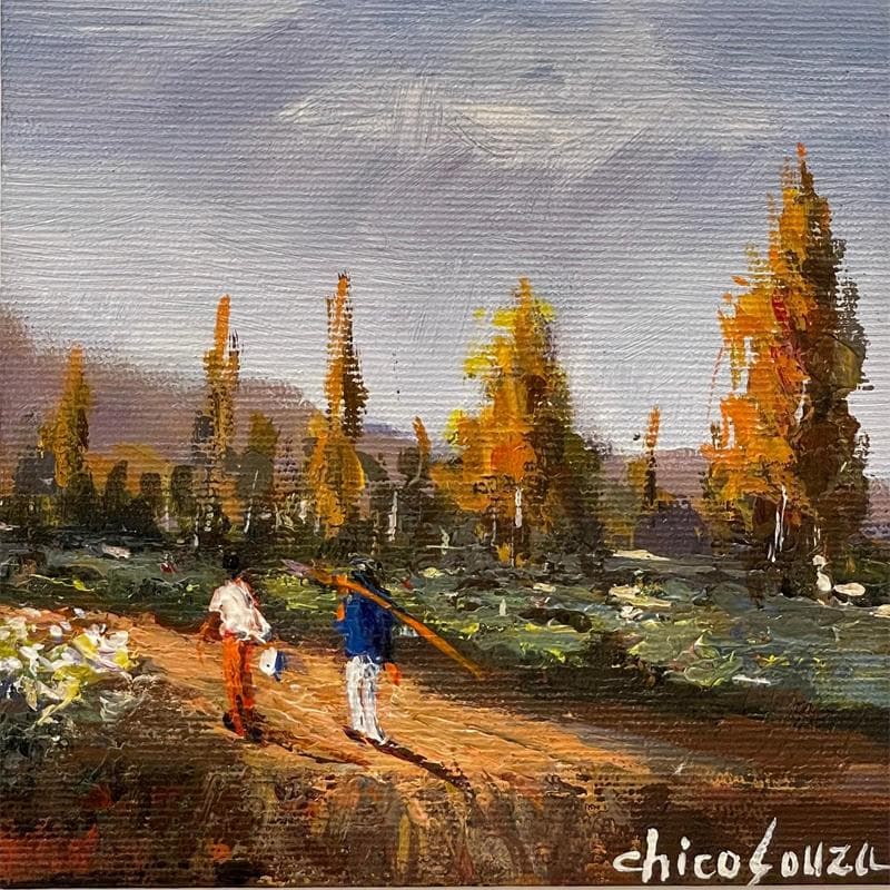 Gemälde final de tarde von Chico Souza | Gemälde Figurativ Stillleben Öl