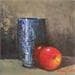 Peinture prata e maçã par Chico Souza | Tableau Figuratif Natures mortes Huile