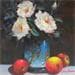 Painting peach and apple by Chico Souza | Painting Figurative Still-life Oil