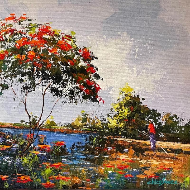 Painting pescador by Chico Souza | Painting Figurative Still-life Oil