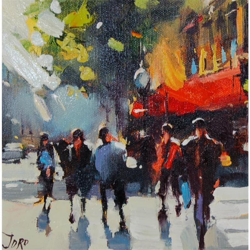 Painting 14 - busy morning by Joro | Painting Figurative Urban Oil