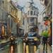 Gemälde Rainy street von Joro | Gemälde Figurativ Urban Öl