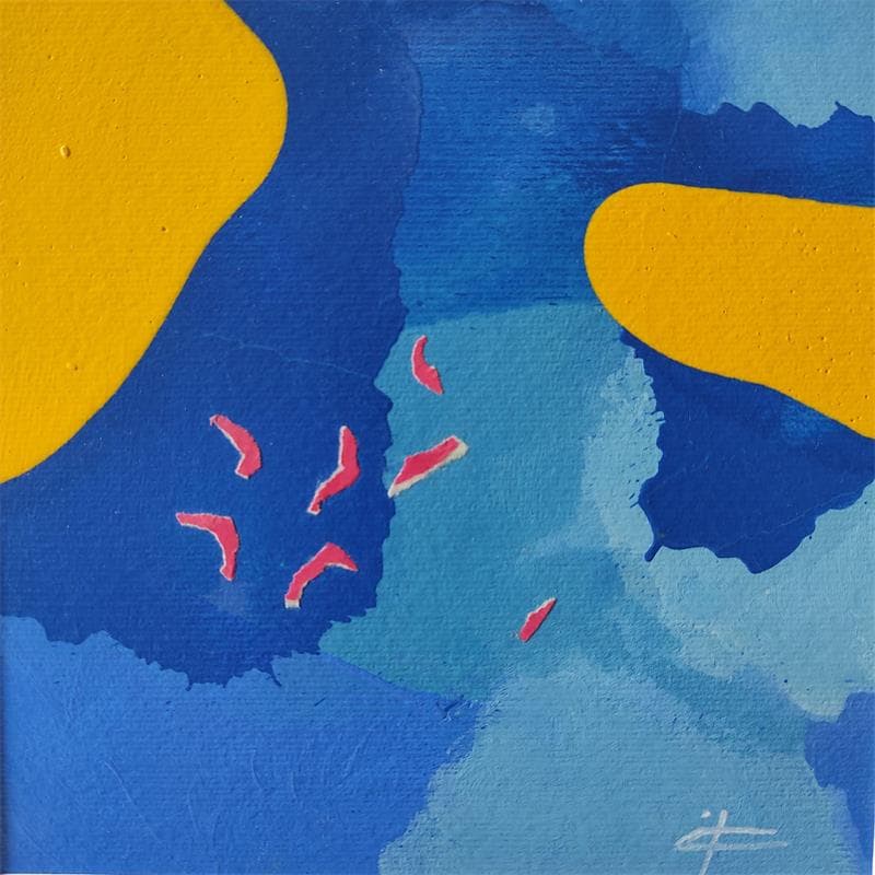 Painting BIRDS 3 by Gozdz Joanna | Painting Abstract Minimalist Acrylic