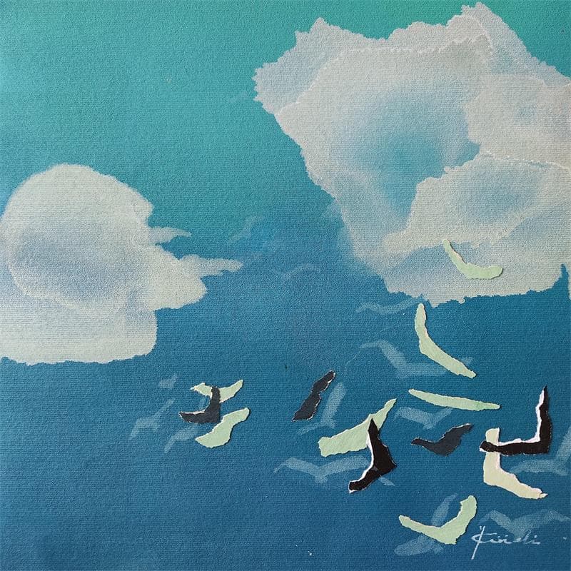 Peinture BIRDS 28 08 08 10 00 par Gozdz Joanna | Tableau Abstrait Minimaliste Acrylique
