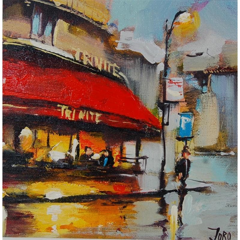 Peinture 4 - brasserie in Paris par Joro | Tableau Figuratif Urbain Huile