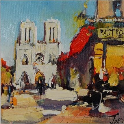 Painting 6 - Notre Dame by Joro | Painting Figurative Oil Urban