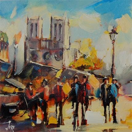 Painting 9 - bouquinistes in Paris by Joro | Painting Figurative Oil Urban