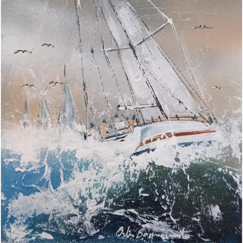 Peinture L'orage par Ortis-Bommarito Nicole | Tableau Figuratif Marine Acrylique