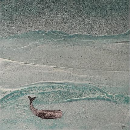Painting Vita smeralda by Roma Gaia | Painting Figurative Mixed Animals, Minimalist, Landscapes, Marine