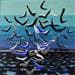 Peinture BIRDS 02 08 18 19 par Gozdz Joanna | Tableau Abstrait Minimaliste Acrylique
