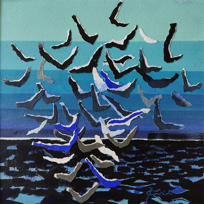 Gemälde BIRDS 02 08 18 19 von Gozdz Joanna | Gemälde Abstrakt Minimalistisch Acryl