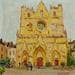 Painting Cathédrale St Jean by Arkady | Painting Figurative Oil Urban