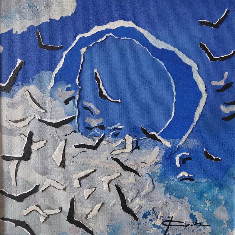 Gemälde BIRDS 16 09 18 22.17 von Gozdz Joanna | Gemälde Abstrakt Minimalistisch Acryl