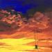 Painting COUCHER DE SOLEIL N30 by Chen Xi | Painting Abstract Landscapes Oil