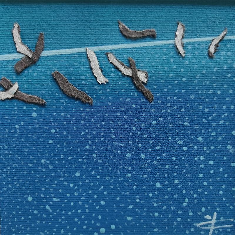 Peinture BIRDS 07 21 18 14 par Gozdz Joanna | Tableau Abstrait Minimaliste Acrylique