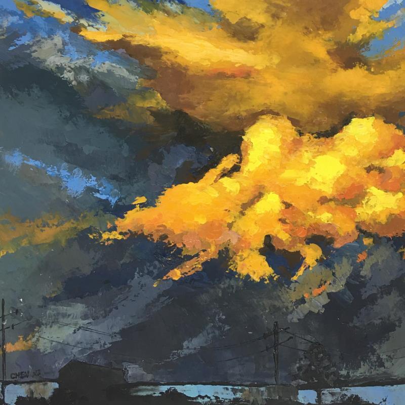 Peinture Avant l'orage par Chen Xi | Tableau Abstrait Paysages Huile
