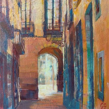 Painting plaza real by Galileo Gabriela | Painting Figurative Oil Urban