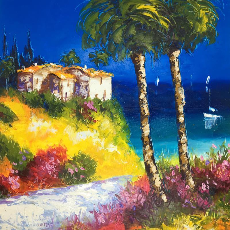 Painting DOUX REVE MEDITERRANEEN by Sabourin Nathalie | Painting Figurative Landscapes Oil