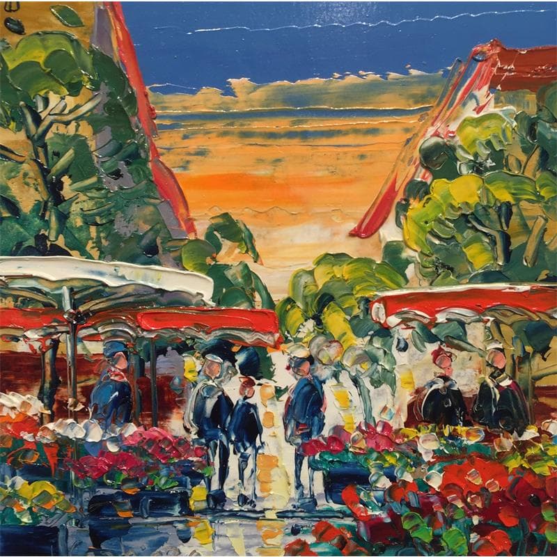 Painting Fleurs du moment by Corbière Liisa | Painting Figurative Oil Landscapes