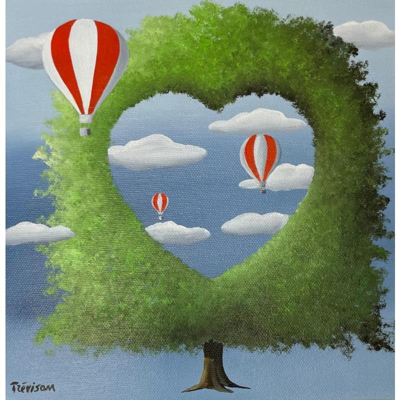 Peinture GREEN HEART par Trevisan Carlo | Tableau Surréalisme Animaux Huile Acrylique