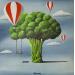 Peinture VEGETABLE CAROUSEL par Trevisan Carlo | Tableau Surréalisme Animaux Huile Acrylique