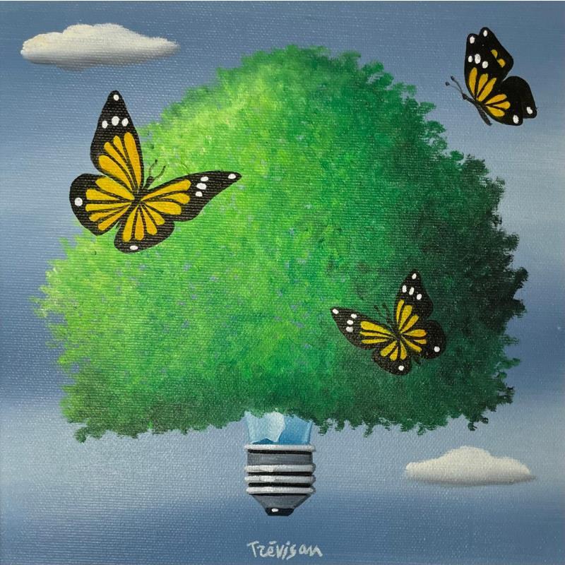 Painting TREE LAMP by Trevisan Carlo | Painting Surrealism Animals Oil Acrylic