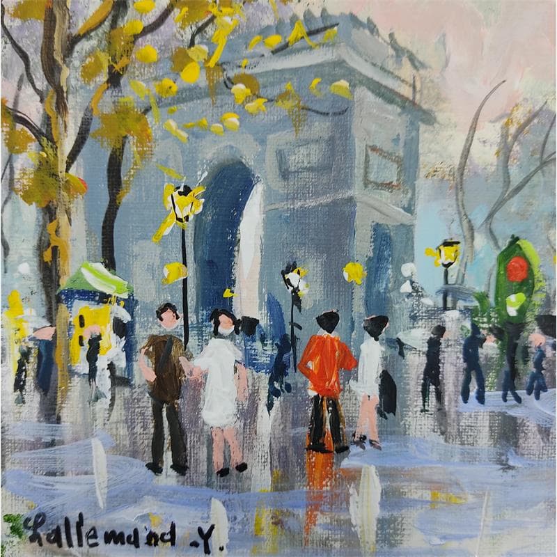 Peinture Arc de Triomphe par Lallemand Yves | Tableau Figuratif Acrylique Vues urbaines