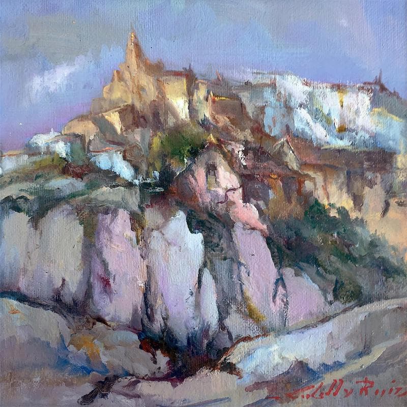 Painting Cuenca by Cabello Ruiz Jose | Painting Figurative Oil Landscapes