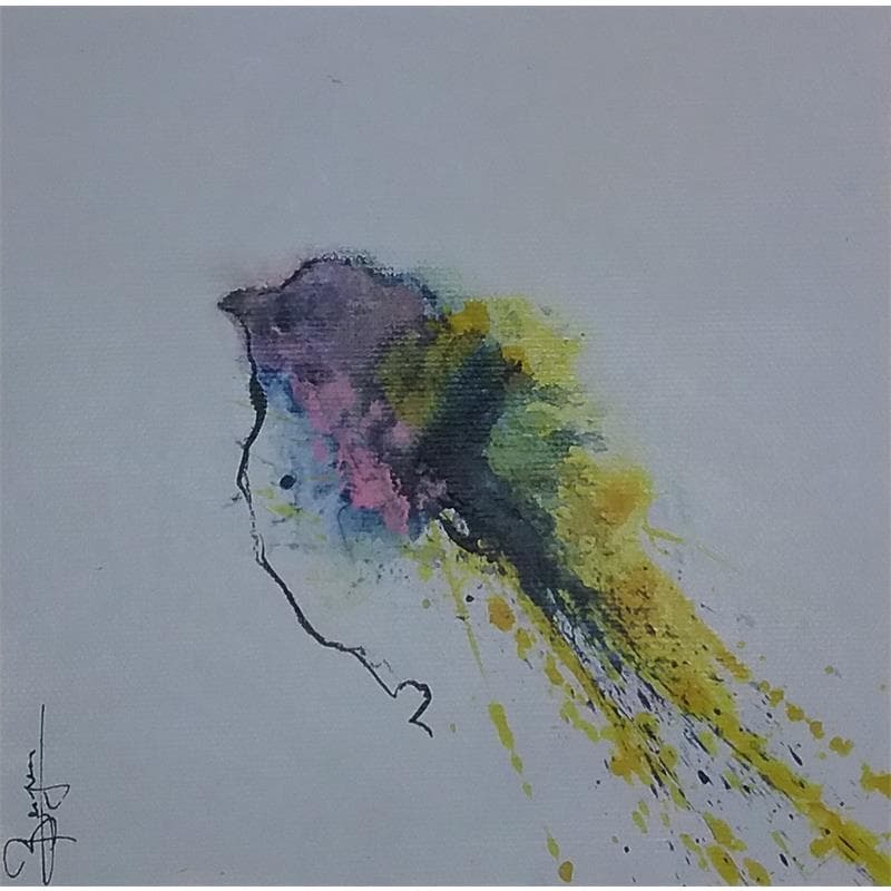 Painting Piou lové by Bergues Laurent | Painting Figurative Animals Acrylic