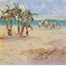 Peinture playa con palmeras par Jmara Tatiana | Tableau Figuratif Huile Paysages