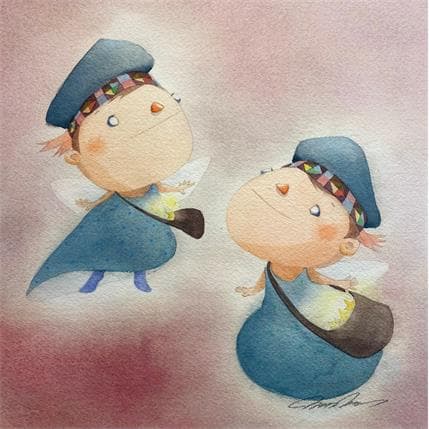 Painting Star delivery angel by Masukawa Masako | Painting Illustrative Watercolor Life style