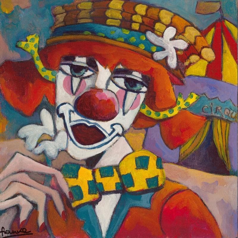 Peinture Clown Au Cirque Par Fauve Carre D Artistes