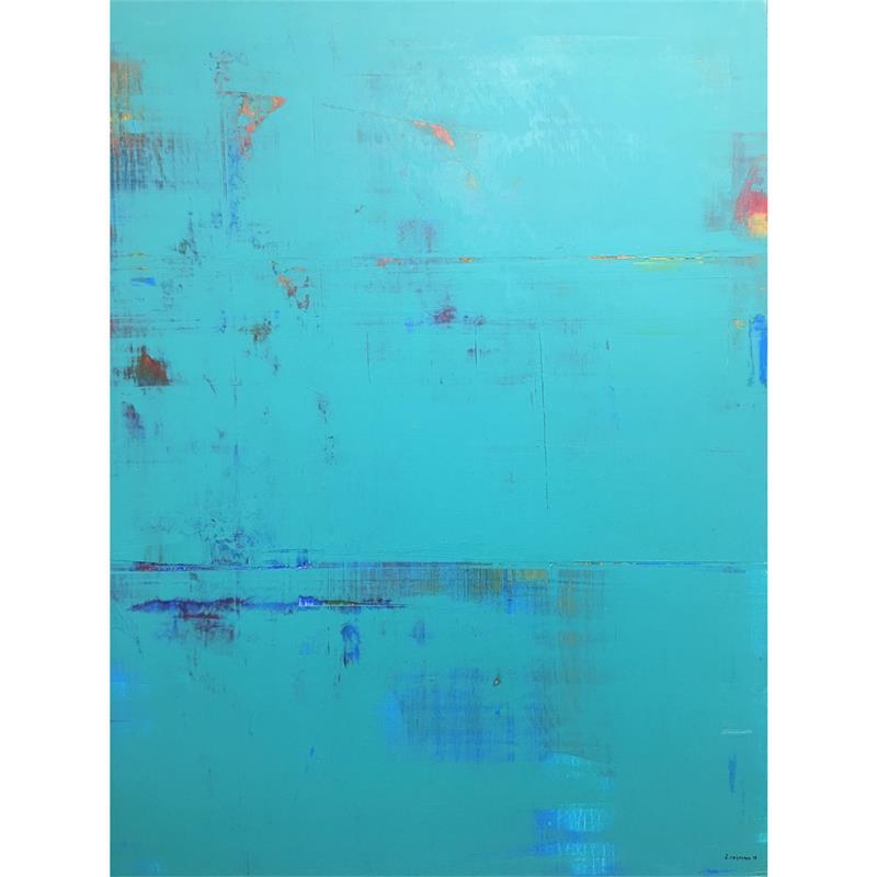Painting Turquoise by Reymann Daniel | Painting Abstract Acrylic Minimalist