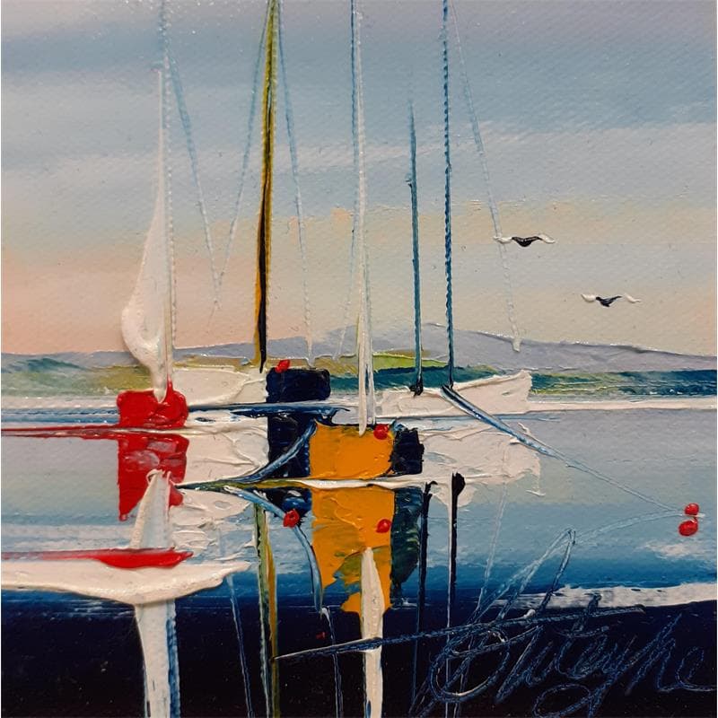Painting La voile blanche by Fonteyne David | Painting Figurative Oil Landscapes