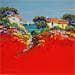 Peinture Paysage rouge par Corbière Liisa | Tableau Figuratif Paysages Marine Huile