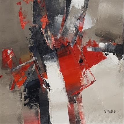 Peinture Red shadows par Virgis | Tableau Abstrait Huile minimaliste
