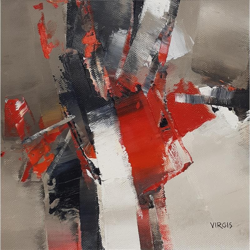 Painting Red shadows by Virgis | Painting Abstract Oil Minimalist