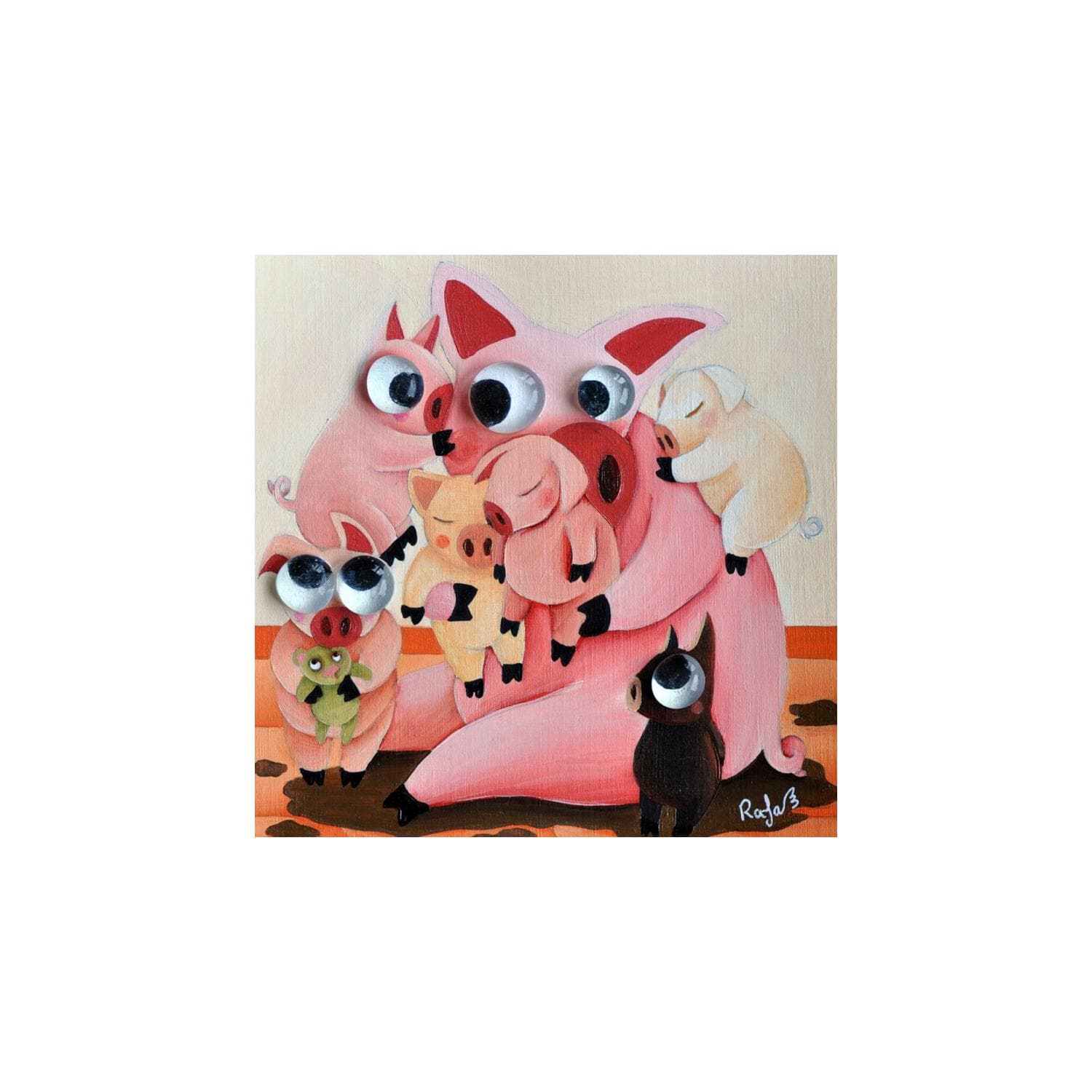 Small Paintings Le Petit Cochon Noir By Raphaele Lennoz Carre D Artistes