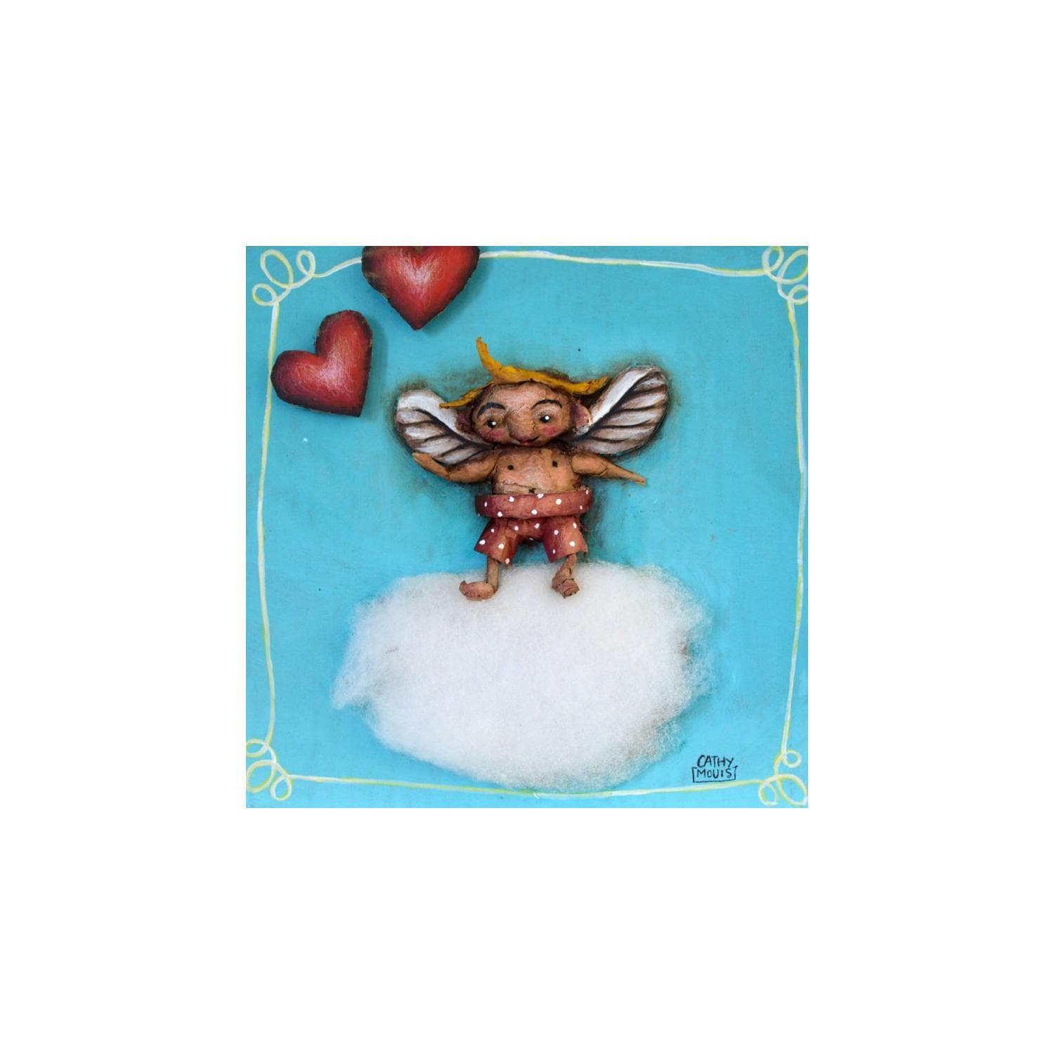 Small Paintings Petit Ange Sur Un Nuage By Cathy Mouis Carre D Artistes