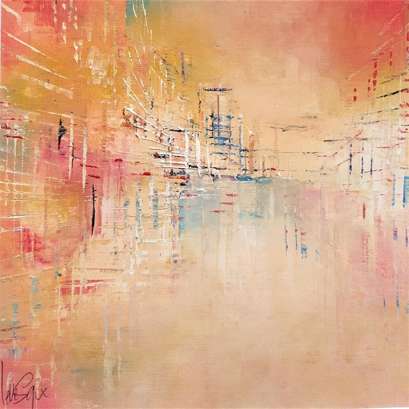 Painting CŒUR DE VILLE by Levesque Emmanuelle | Painting Abstract Oil Urban