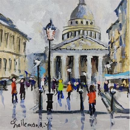 Painting Panthéon Paris by Lallemand Yves | Painting Figurative Acrylic Urban