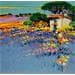 Peinture Cabane dans les lavandes par Corbière Liisa | Tableau Figuratif Huile Paysages Vues marines