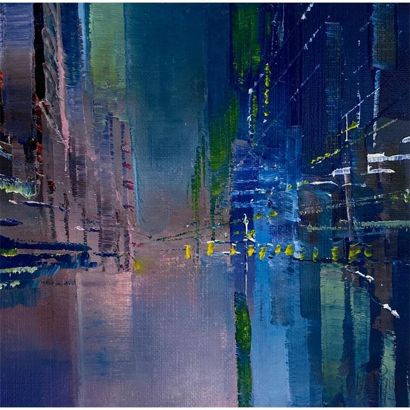 Painting Harmonie mauve by Levesque Emmanuelle | Painting Abstract Oil Urban