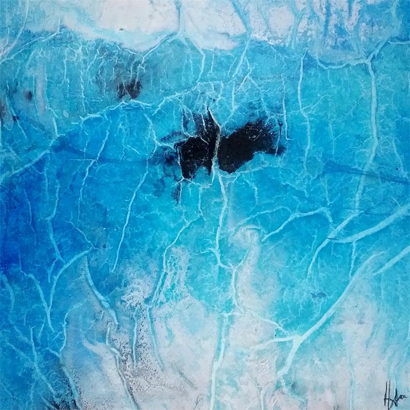 Painting Sillage bleu 2 by Han | Painting Abstract Landscapes