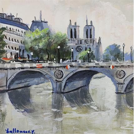 Painting Pont Saint Michel by Lallemand Yves | Painting Figurative Acrylic Urban
