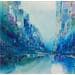 Painting Balade bleue by Levesque Emmanuelle | Painting Abstract Urban Oil